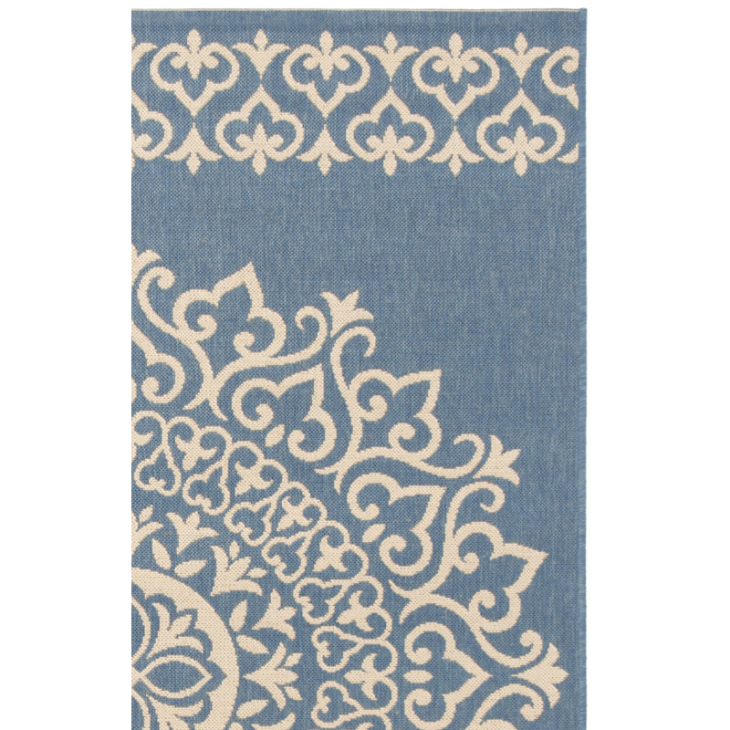 Burnell 100 Performance Oriental Indoor/Outdoor Area Rug, Rectangle 4' x 6'