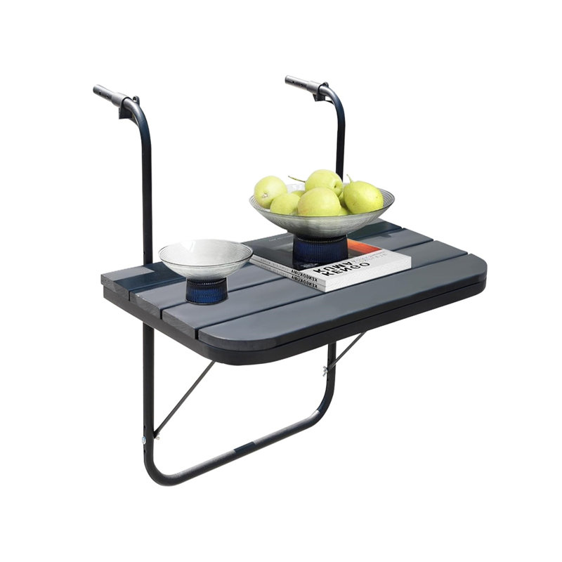Table suspendue d'extérieur pour balustrade, 3 réglables, noir