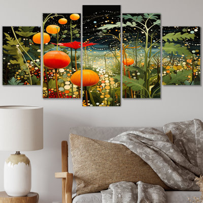 Végétarien mosaïque «Variété de légumes II», impression d'art mural campagne - 5 panneaux