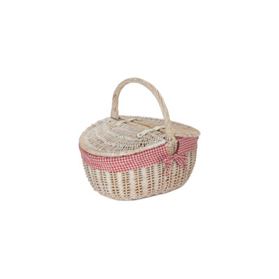 Wicker Picnic Hamper Basket with Lining