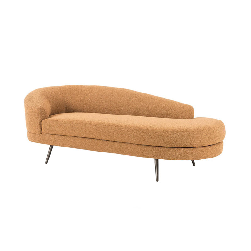 Chaise longue ergonomique rembourrée en molleton, Accoudoir à gauche (vu de face)
