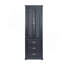 Grande armoire de rangement avec trois tiroirs pour salle de bain / bureau, noir-1709844843