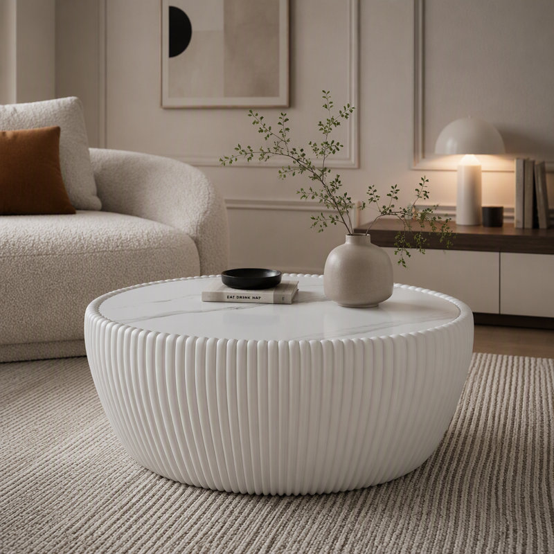 Table basse, Polyuréthane blanc