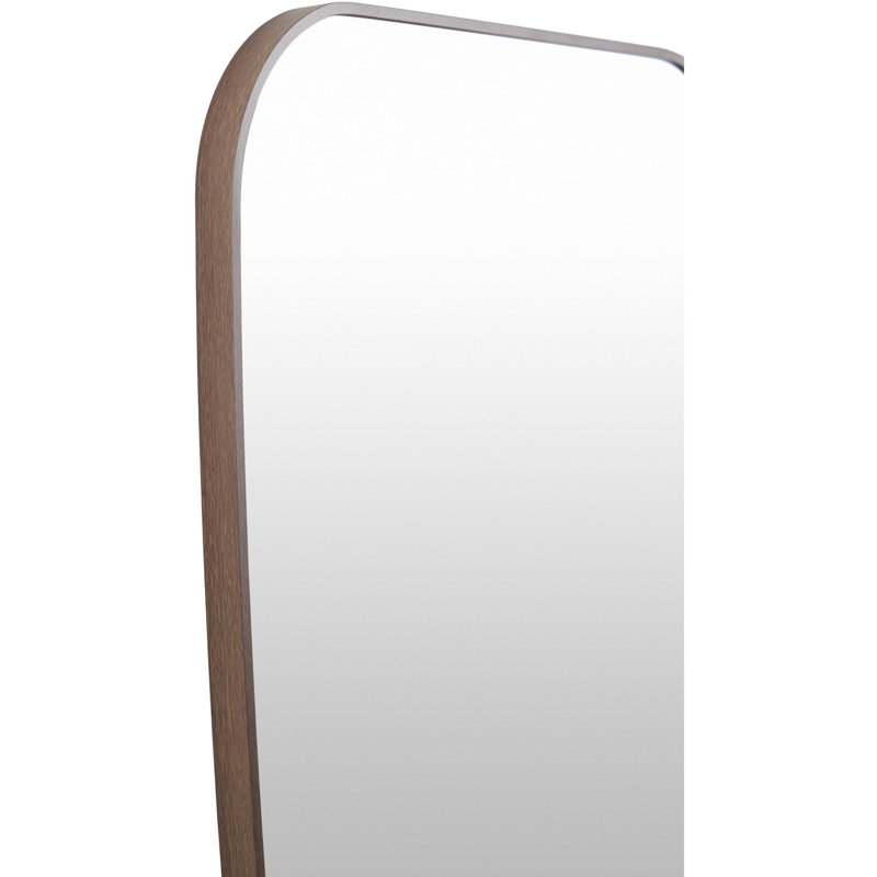 Miroir mural asymétrique en métal Sérone, Noyer foncé