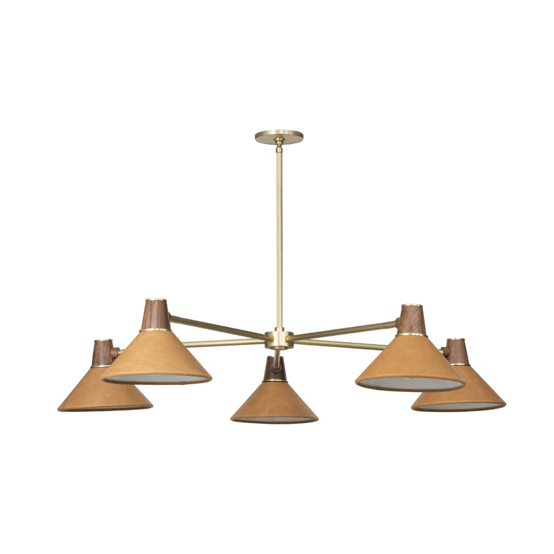Cullen 5 - Light Chandelier, Natural Walnut, Natural Walnut