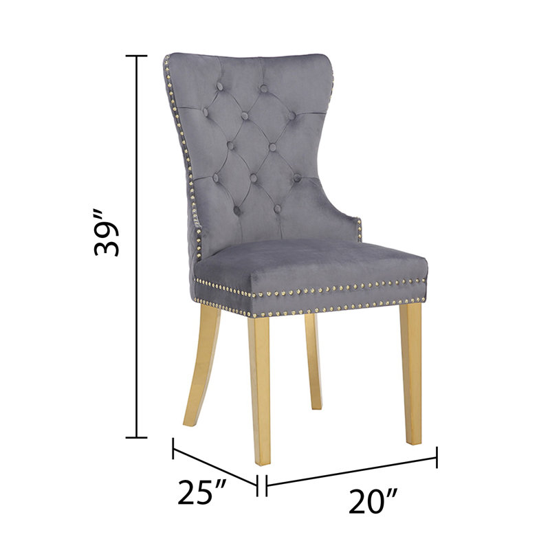 Chaise d'appoint touffetée de 20,9 po Jeneen, Gris foncé