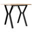 vidaXL Dining Table Y-Frame Solid Wood Pine and Steel-105675957-105675958