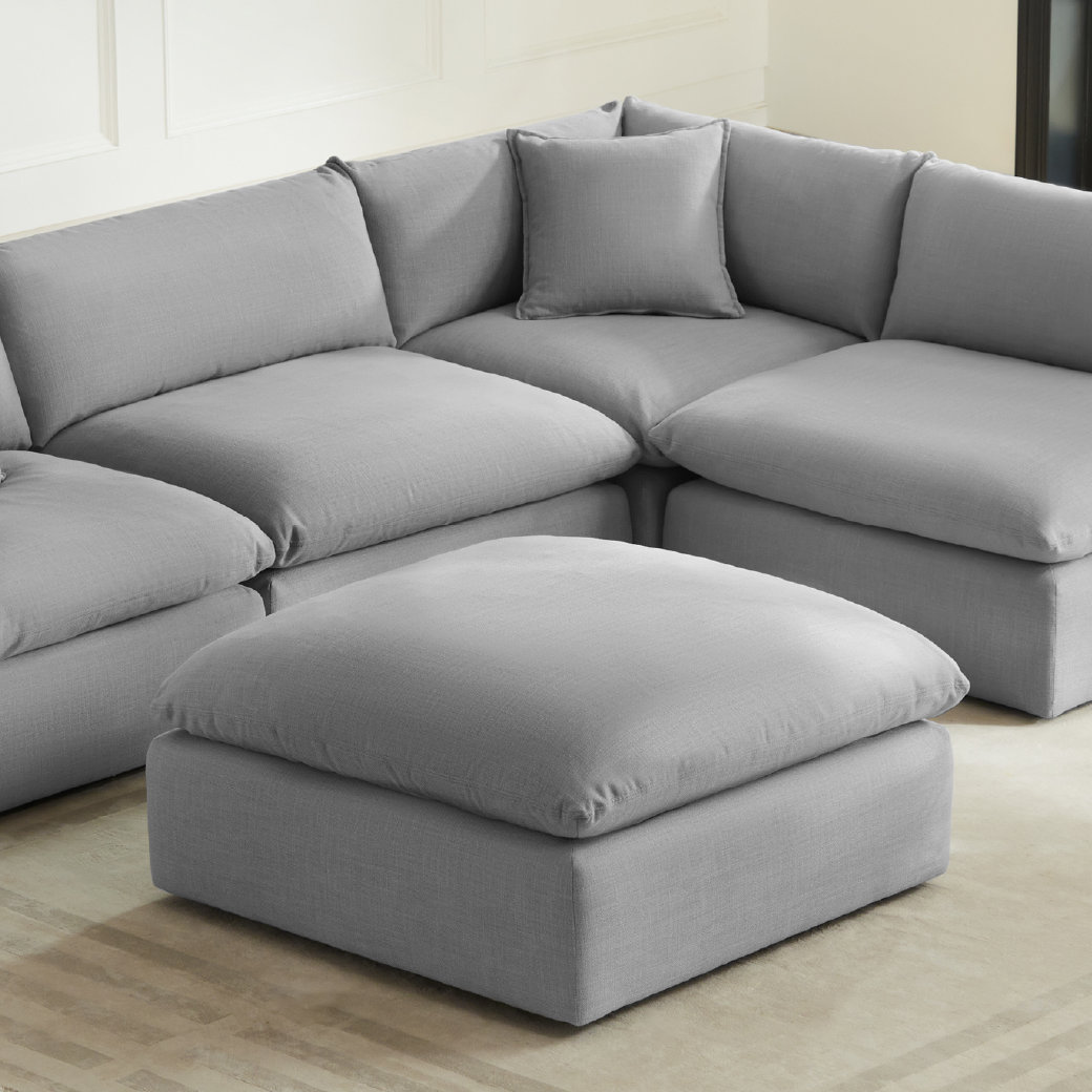 Annabella 41" Ottoman, Effie Gray Performance Weave