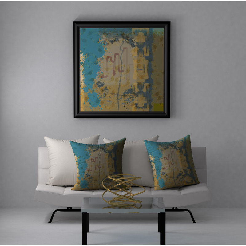 Abstract Throw Pillow, 24" H x 24" W