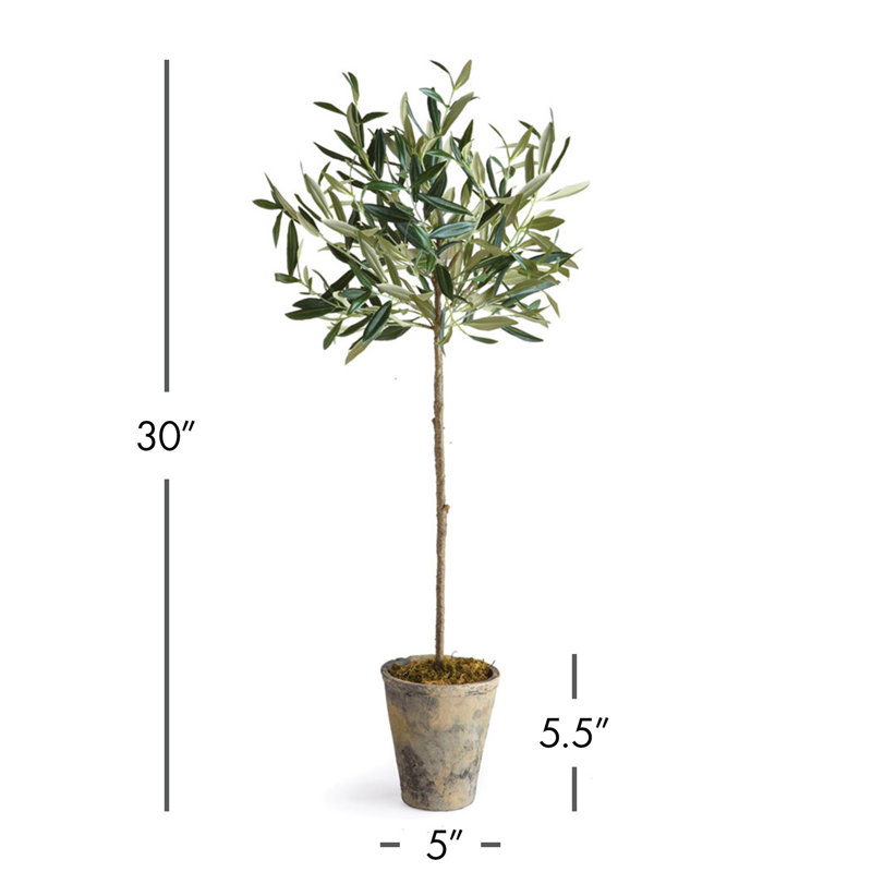 Olive artificielle en pot, H 30 po x l 5,5 po x P 5,5 po