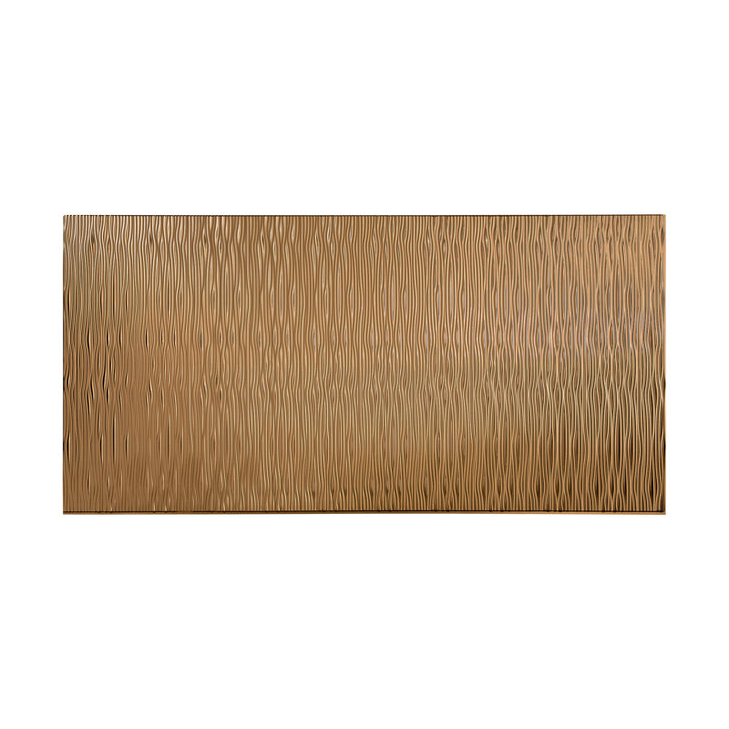 Panneau mural décoratif vertical à motif de vagues en vinyle 4 pi x 8 pi FASÄDE, Cuivre poli