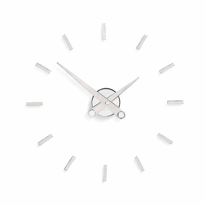 Puntos Suspensivos Metal Analog Wall Clock, Chrome