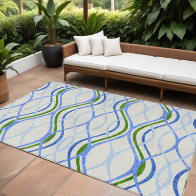 Tapis intérieur lavable abstrait 9 pi x 12 pi beige