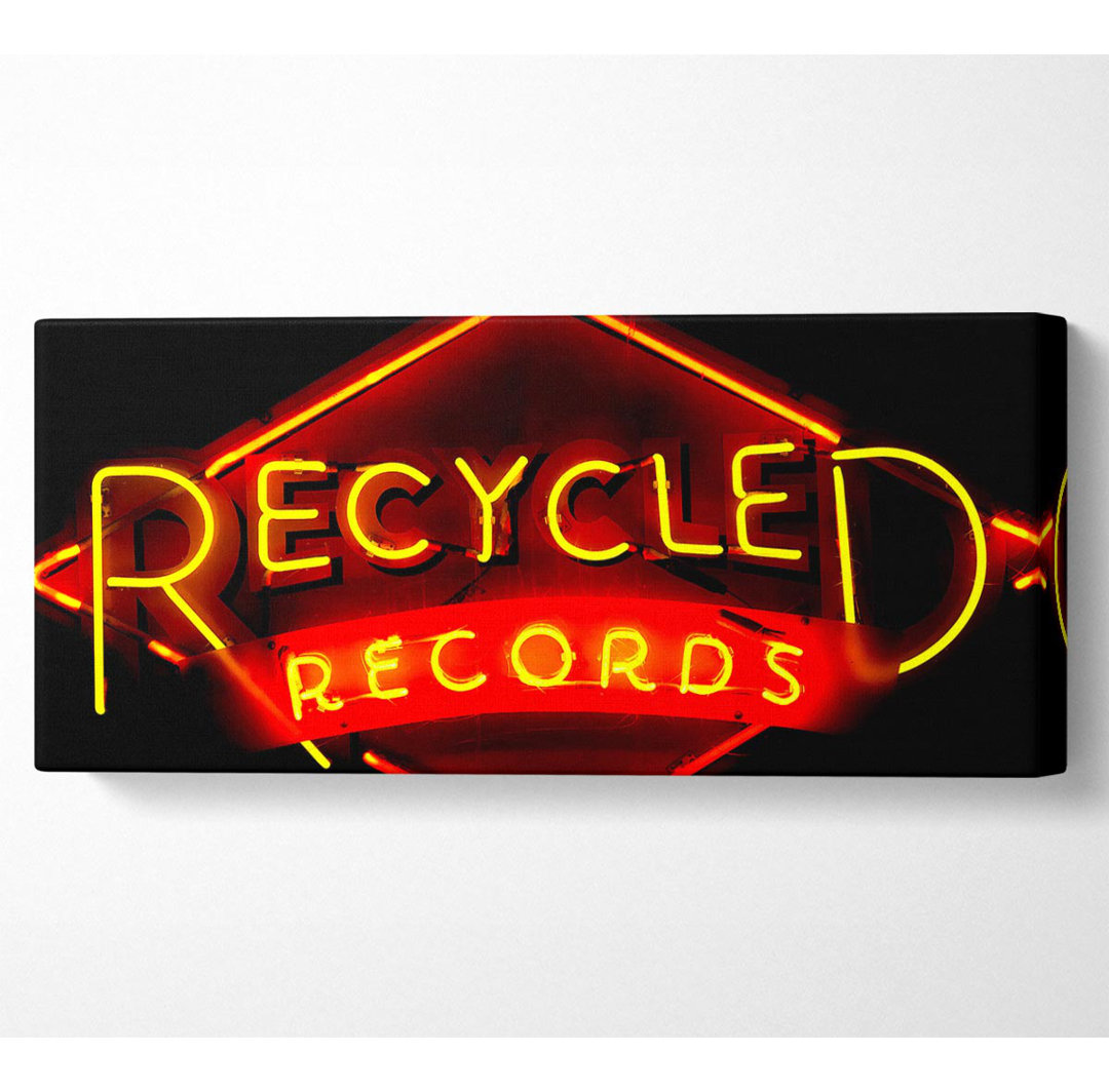 Recycelte Schallplatten - Kunstdrucke auf Leinwand