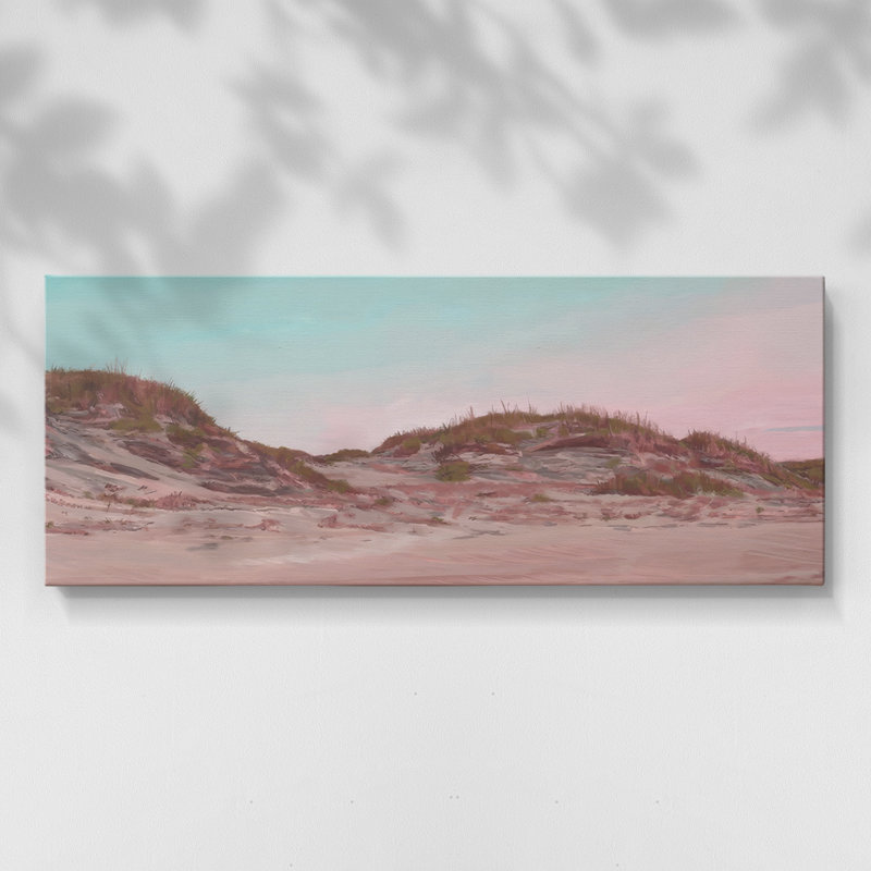 Dunes à l'aube II - Toile tendue avec châssis - Prêt à accrocher, H 16 po x l 40 po