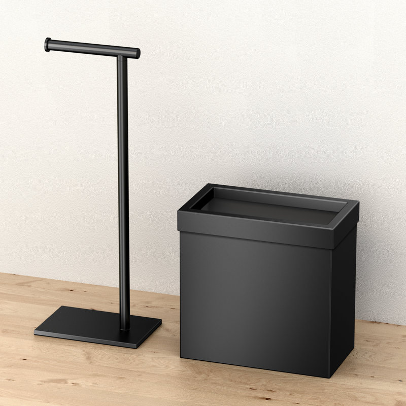 Porte-papier hygiénique sur pied Latitude II, Noir mat
