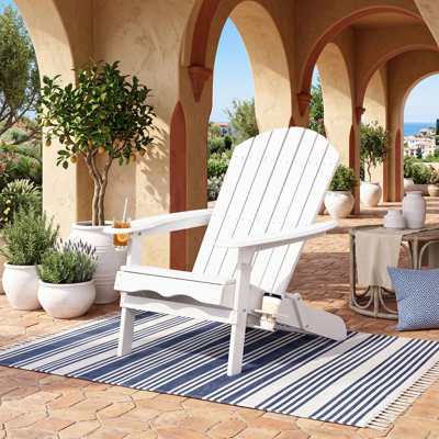 Chaise en bois pliable avec porte-gobelets
