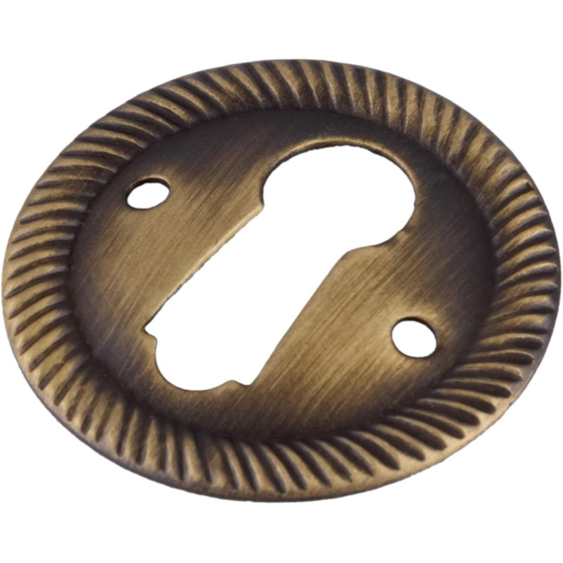 Rope Pattern Aged Brass Keyhole Cover