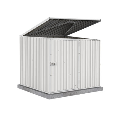 Absco Utility 5 ft. W x 5 ft. D Metal Galvanized Steel Pool Pump Multipurpose Storage Shed Surfmist