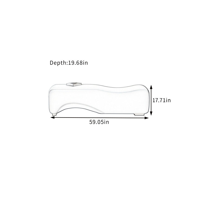 Banc rembourré Jacqueleen, H 17,71 po x l 59,05 po x P 19,68 po, Bleu