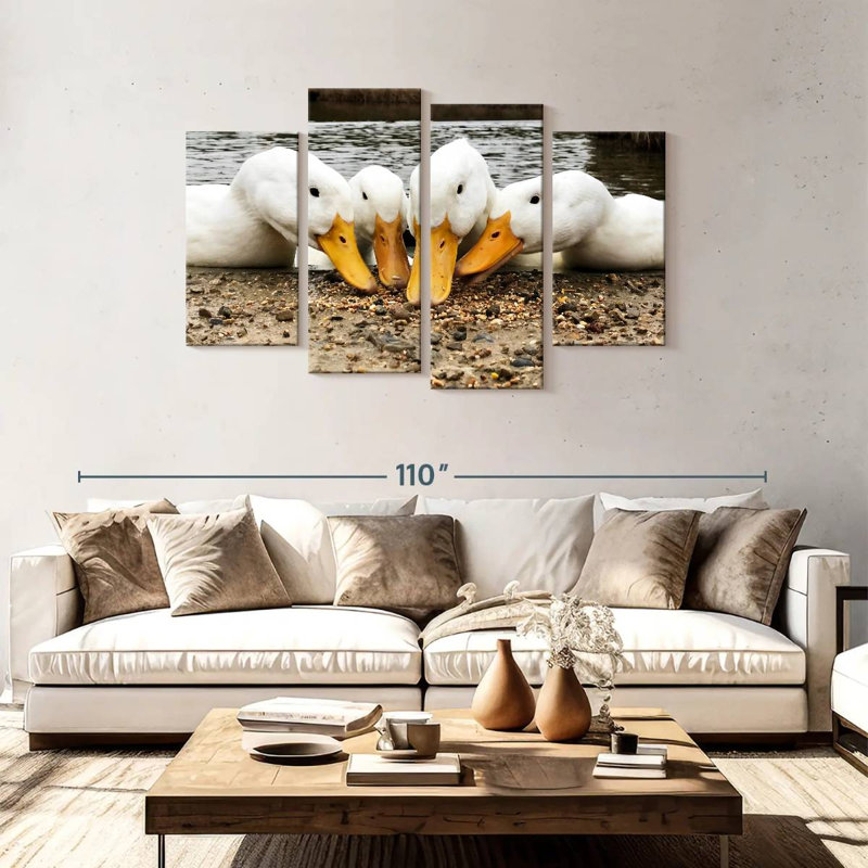 Brampt American Pekin Ducks, 48"H x 75"W