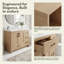 Meuble-lavabo 48 po avec rangement abondant | 11 tiroirs et 2 portes à fermeture en douceur, plateau en résine et armoire en panneau de fibres à densité moyenne, style transitionnel pour salle de bain principale-131246845