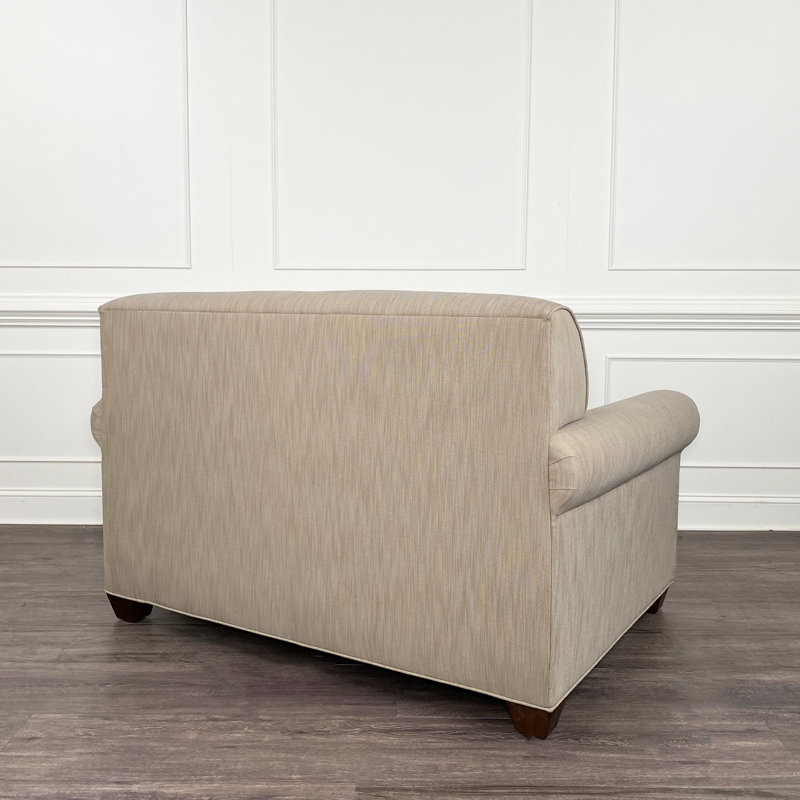 Finn Upholstered Accent Chair, Empire Mahogany, Antic Navy