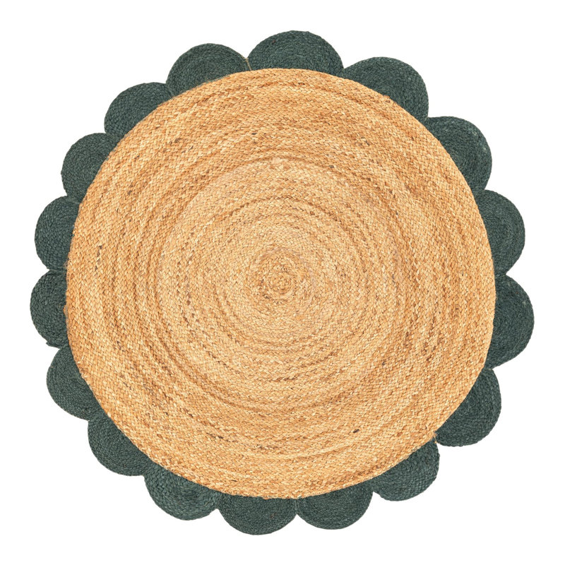 Cosner Hand Braided Area Rug, Round 4'1"