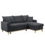 Canapé-lit modulaire en tissu gris foncé de 83,67 po avec rangement, 2 coussins et espace de couchage mobile