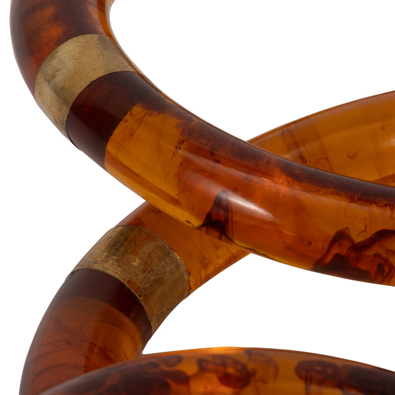 Glam Polyresin Decorative Object with Linked Ring Design and Luxe Brass Accents for Modern Style and Eye-Catching Versatile Display in Contemporary and Transitional Interiors
