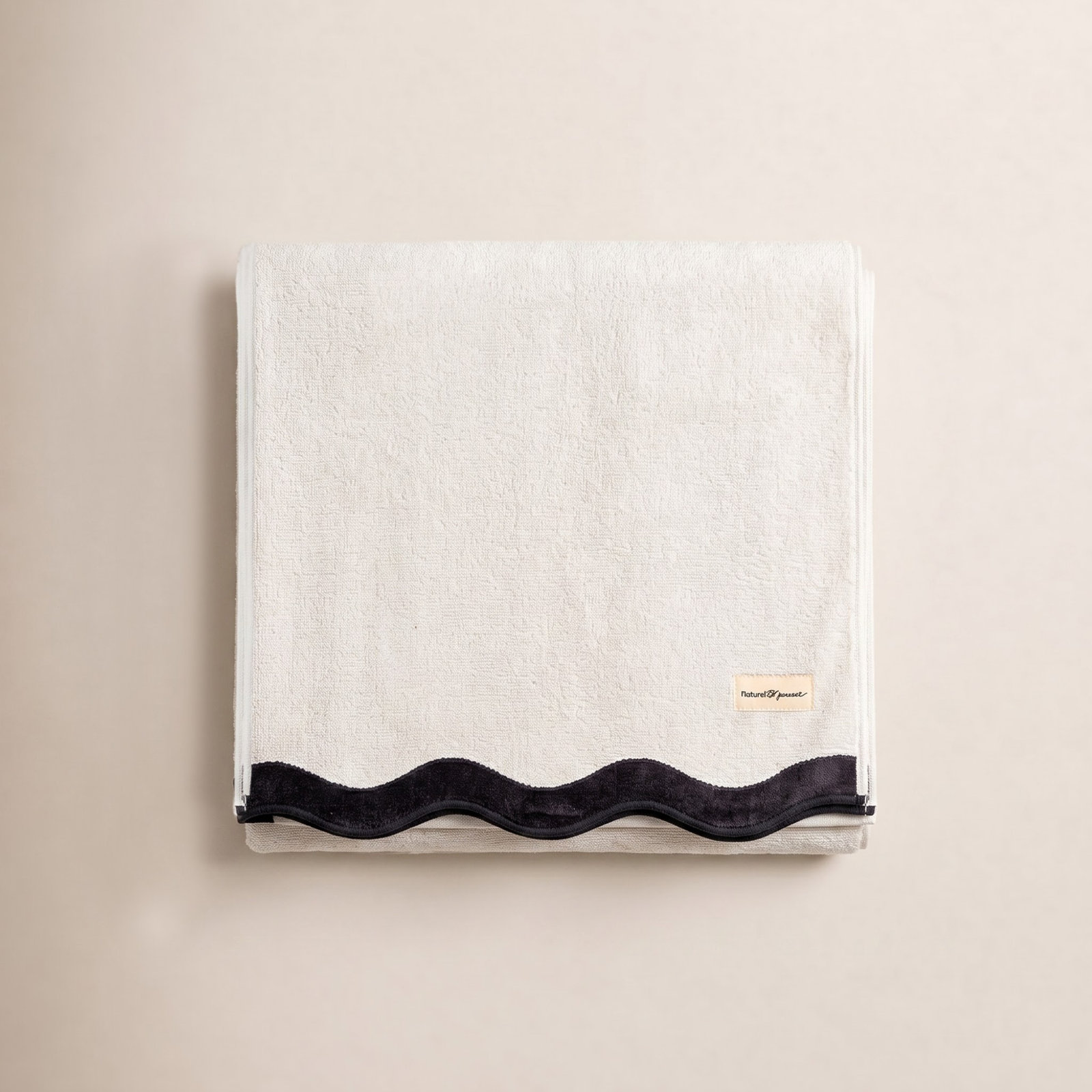 Cotton Terrycloth Beach Towel, Rivie White