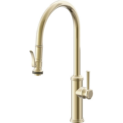 Davoli Pull-Down Kitchen Faucet with Squeeze Sprayer - High Arc Spout