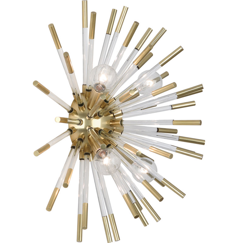 Plafonnier encastré 4 lumières Andromeda, Laiton moderne
