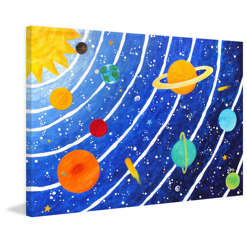 Detrick Solar System Blue by Nicola Joyner - Wrapped Canvas Painting, 30cm H x 45cm W