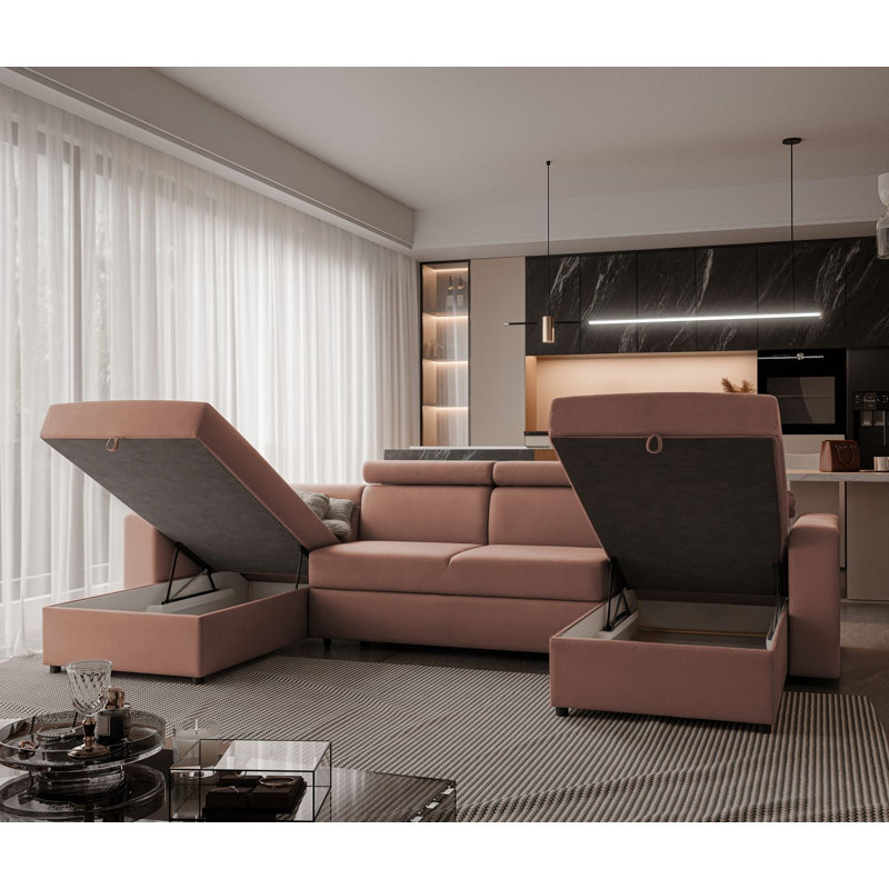 5 Seater Sofa Bed, Pink