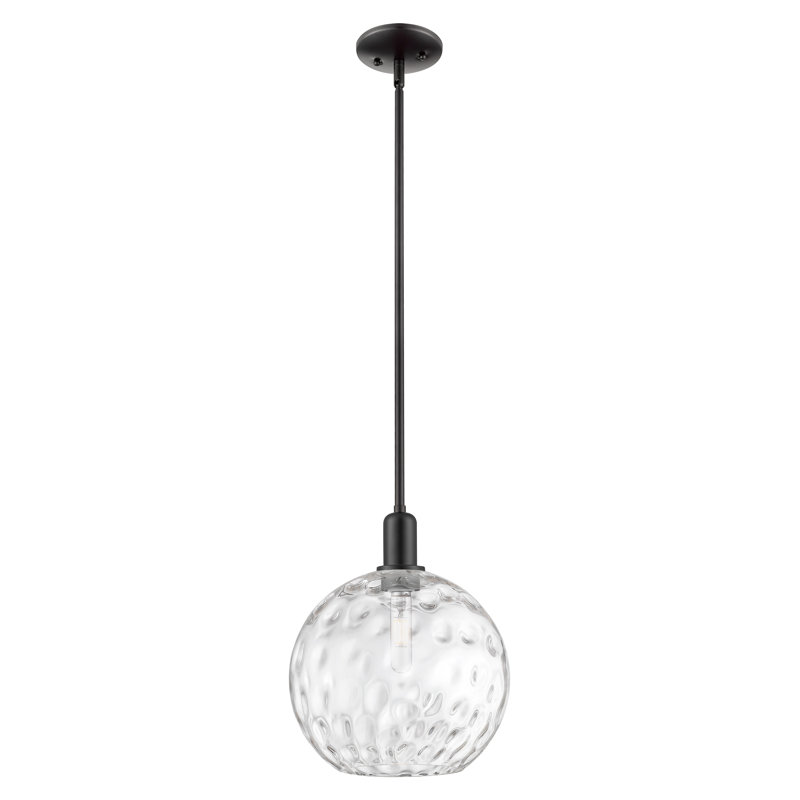 Mini-luminaire suspendu 1 lumière Arcadia - Sevier, Noir mat, H 10,5 po x l 12 po x P 12 po