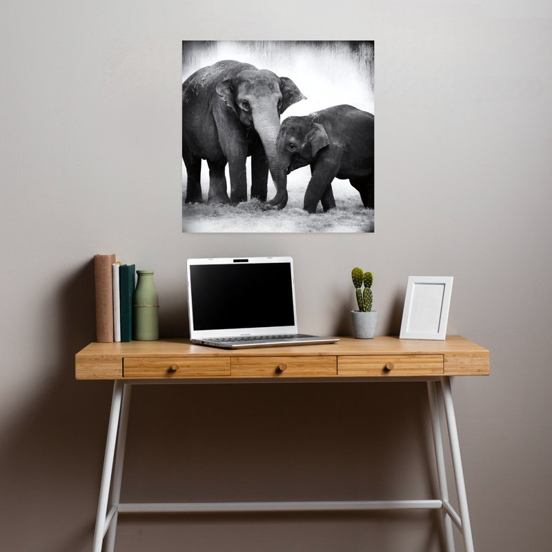 Éléphant III sans bordure, art éléphant contemporain, H 18 po x l 18 po