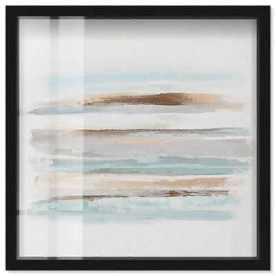 «Baraquas II Shadowbox Print», art abstrait bleu par Art Remedy