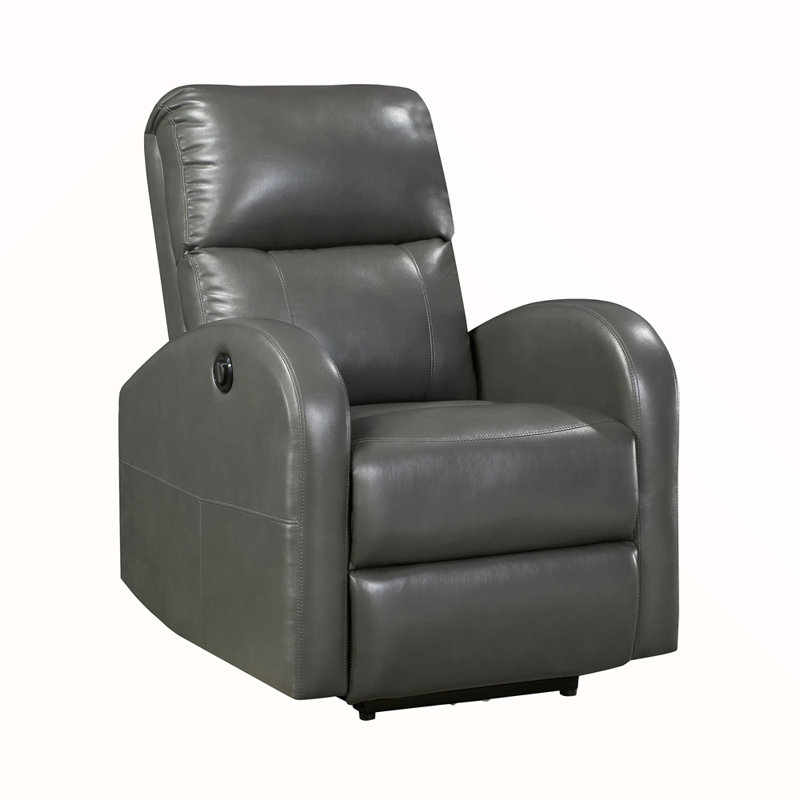 Fauteuil inclinable électrique 1pc recouvert de similicuir, Gris