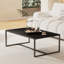 Marble Coffee Table Rectangle Sintered Stone Top Side End Table With Metal Frame-1208565075