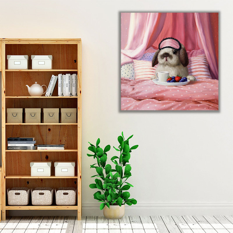 Breakfast In Bed - Canvas Print Wall Art, 12" H x 12" W