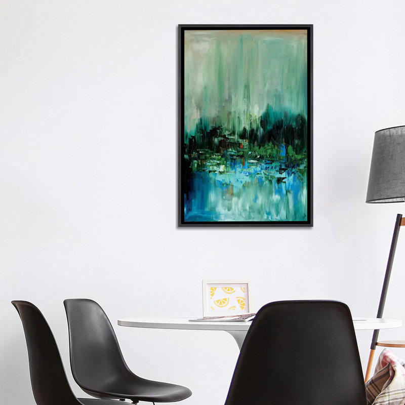 Escape by Shalimar Legaspi - Painting, No Mat, 40" H x 26" W x 1.5" D, Distressed Black Framed