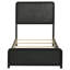 Lit simple à panneau tapissier 51 pouces noir-125702728