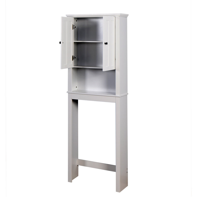 Armoire de rangement pour salle de bain en bois au-dessus de la toilette avec tablette réglable