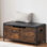 Coffre de rangement en bois Gaomon - Banc de rangement multifonctionnel avec sièges et 2 charnières de sécurité, idéal pour les vestibules. Ce coffre de style campagnard en brun rétro est parfait pour les chambres à coucher et les salons.