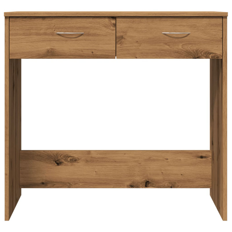 Desk Artisian Oak Engineered Wood Compact Rectangular Modern, Black
