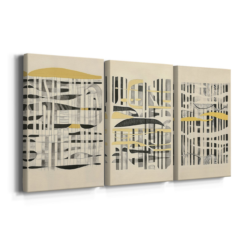 ABSTRACT Series CMxxxx - Toile tendue sur mesure - 3 pièces, H 48 po x l 96 po