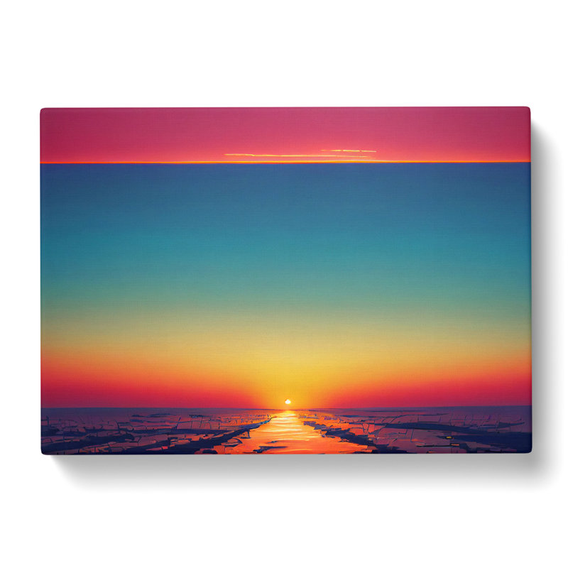 Pleasant Ocean Sunset - Wrapped Canvas, 40cm H x 60cm W x 3cm D