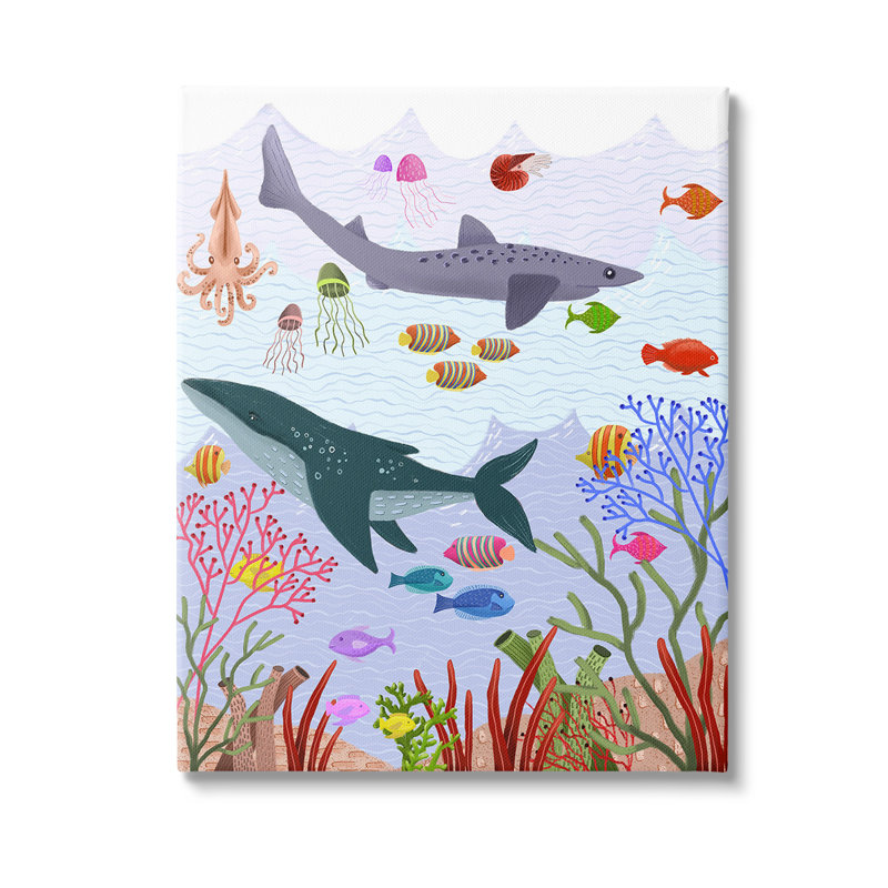 Art sous-marin sous-marin par Regina Moore, H 40 po x l 30 po