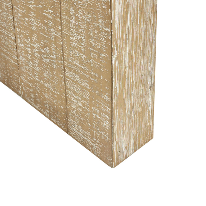 Console 64 po en bois massif pour une configuration de salon moderne et contemporaine, Naturel